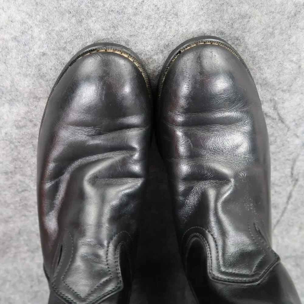 Laredo Boots Kids 5 Western Cowboy Roper Vintage Leather Black Round Toe Classic
